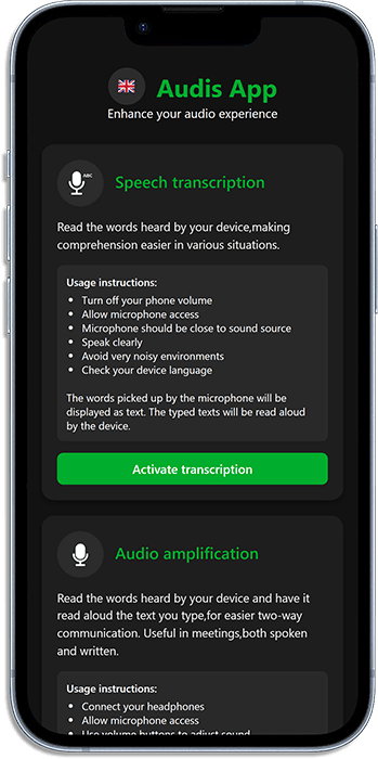 Снимок экрана приложения Audis App на смартфоне