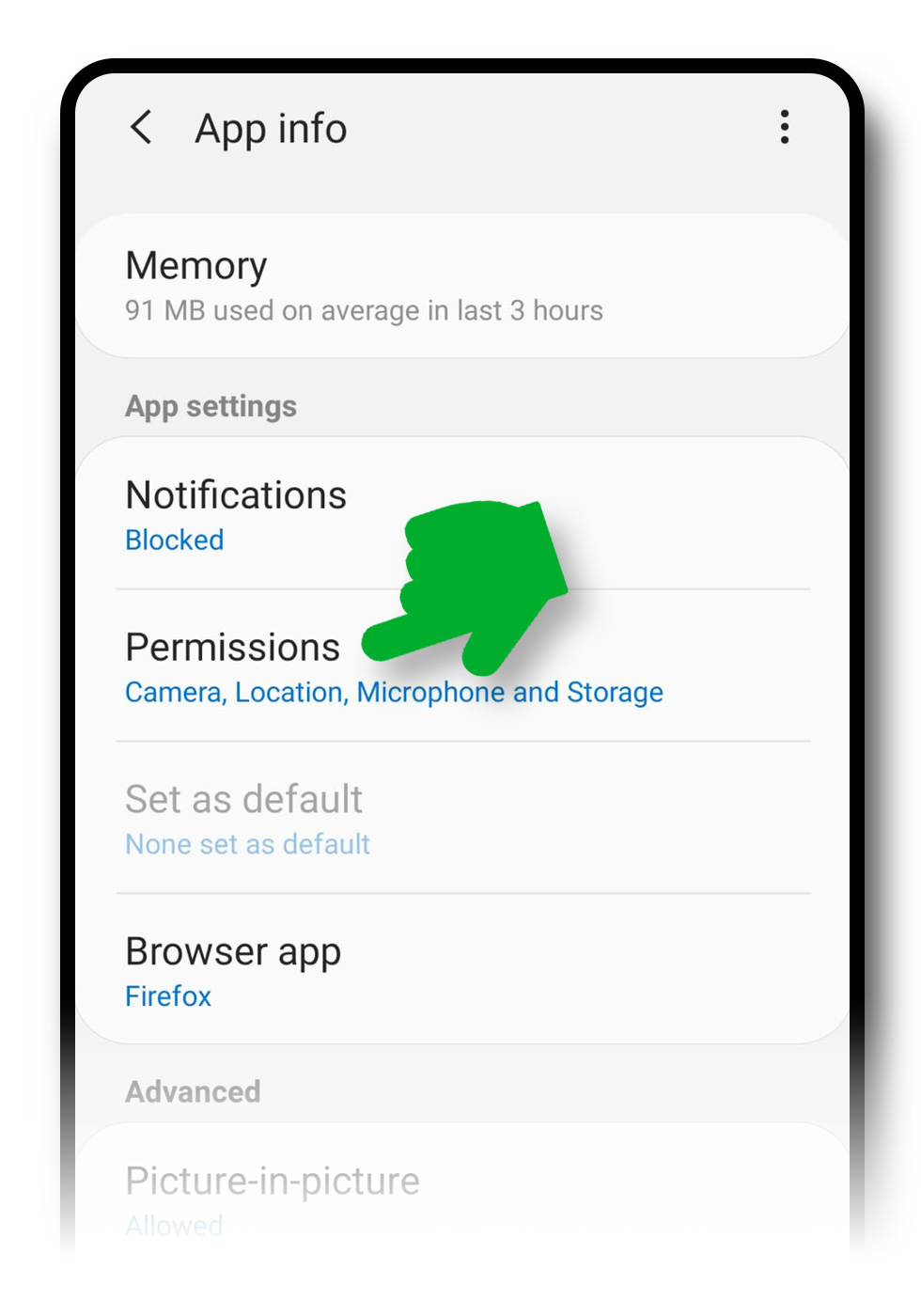 Разрешения Chrome в Android: камера и микрофон разрешены